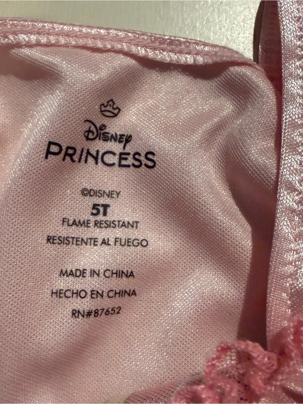 Disney Princess 5T Pink Satin Tulle Nightgown Dress - Picture 4 of 9